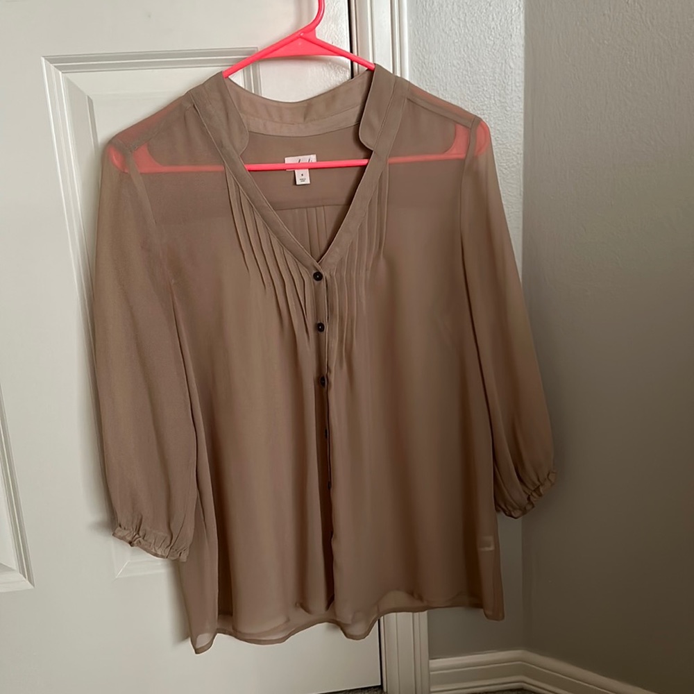 Frenchi tan blouse, size small